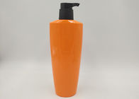 Το ωοειδές πορτοκαλί της PET πλαστικό καλλυντικό μπουκάλι σαπουνιών λοσιόν μπουκαλιών κενό σχολιάζει την επιφάνεια