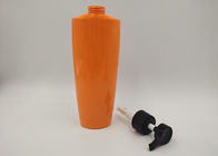 Το ωοειδές πορτοκαλί της PET πλαστικό καλλυντικό μπουκάλι σαπουνιών λοσιόν μπουκαλιών κενό σχολιάζει την επιφάνεια